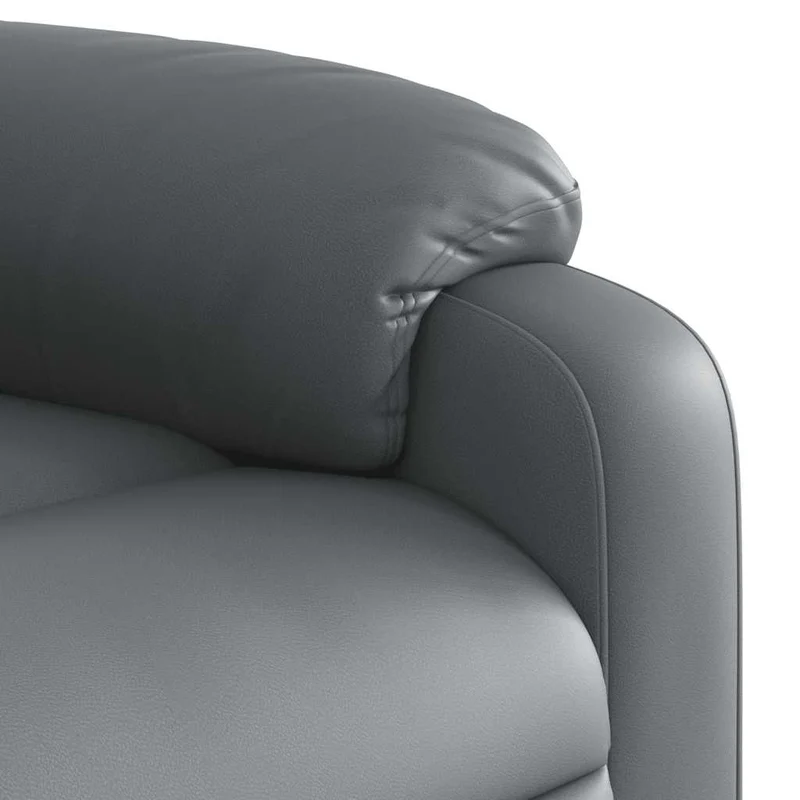 Fauteuil de relaxation TV fonction massage inclinable 6 points de massage en PVC gris DEC026970