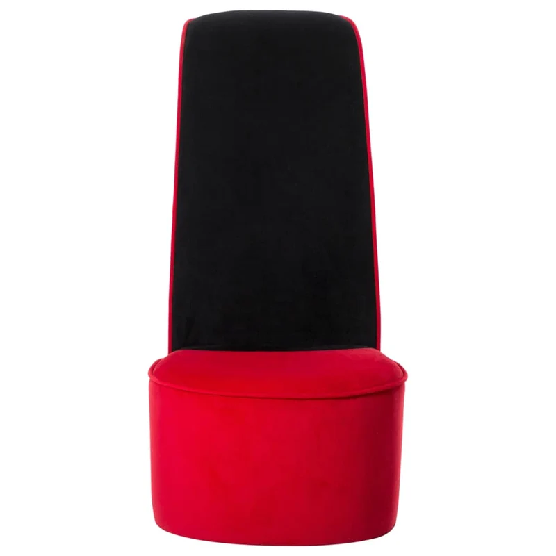 Fauteuil lounge design moderne en forme de talon haut en velours rouge DEC026791