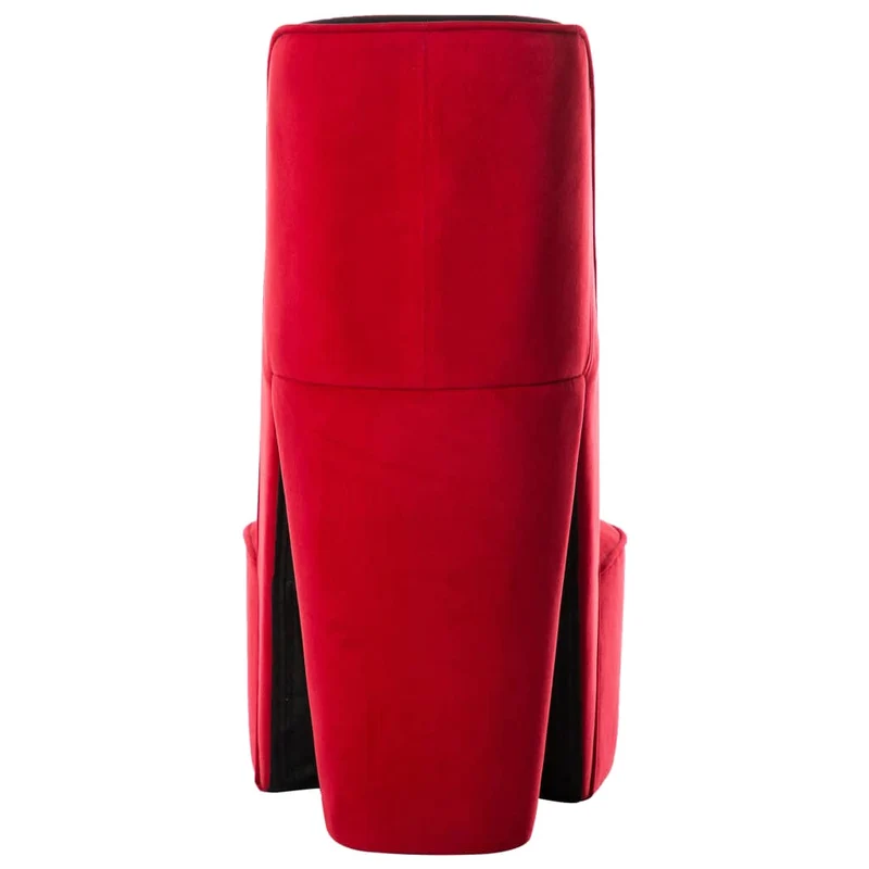 Fauteuil lounge design moderne en forme de talon haut en velours rouge DEC026791