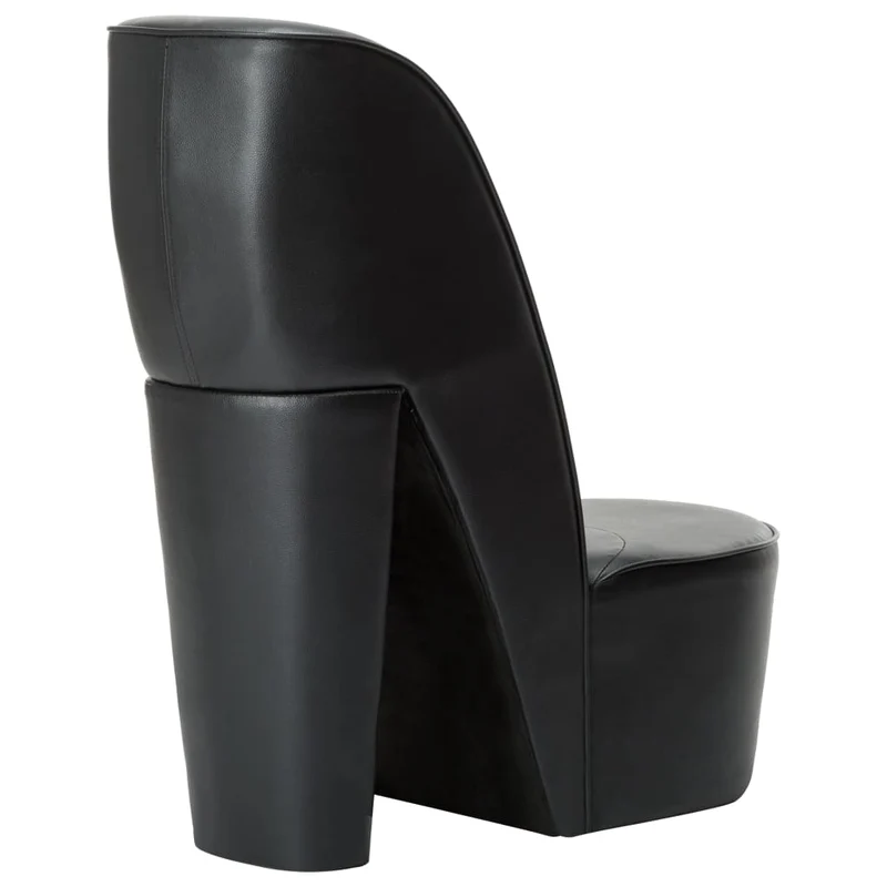 Fauteuil lounge design moderne en forme de chaussure à talon haut noir PVC noir DEC026790