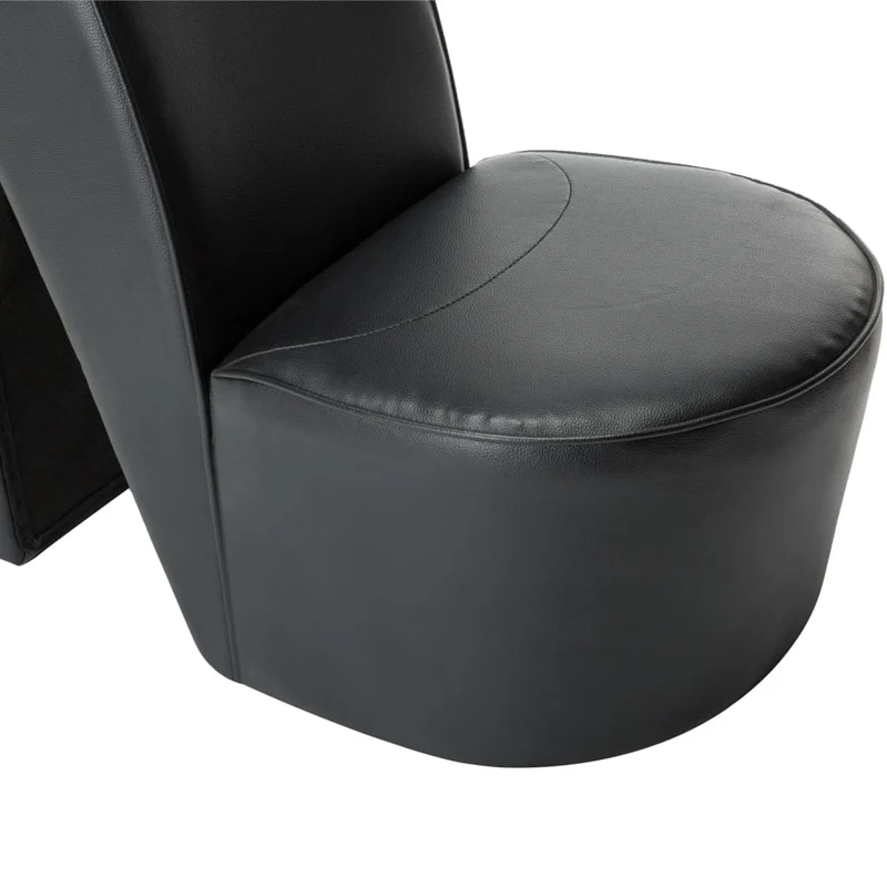 Fauteuil lounge design moderne en forme de chaussure à talon haut noir PVC noir DEC026790