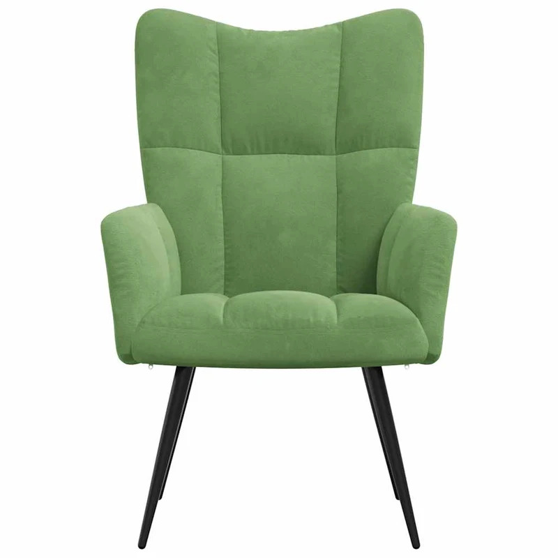 Fauteuil lounge chaise de canapé design moderne en velours vert clair DEC026775