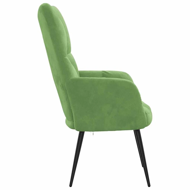Fauteuil lounge chaise de canapé design moderne en velours vert clair DEC026775
