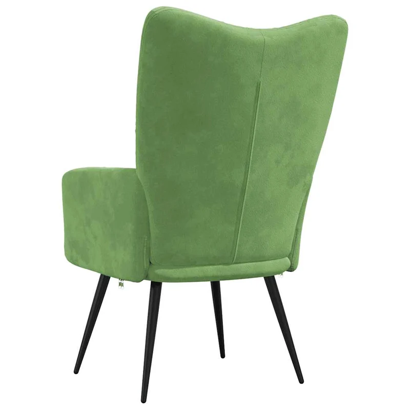 Fauteuil lounge chaise de canapé design moderne en velours vert clair DEC026775