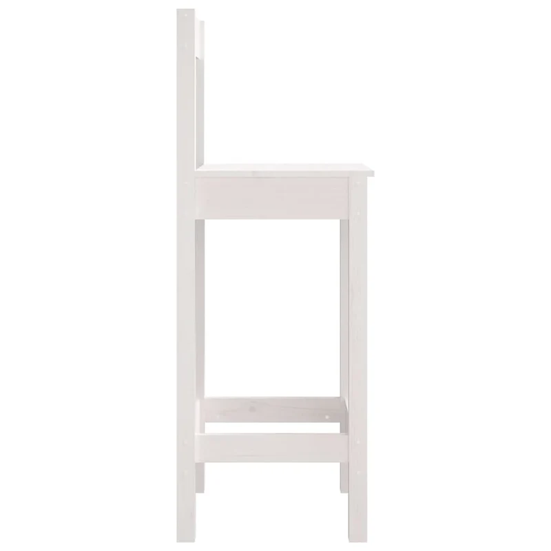 Lot de deux tabourets de bar design rustique 40 x 41,5 x 112 cm en bois de pin blanc DEC025183