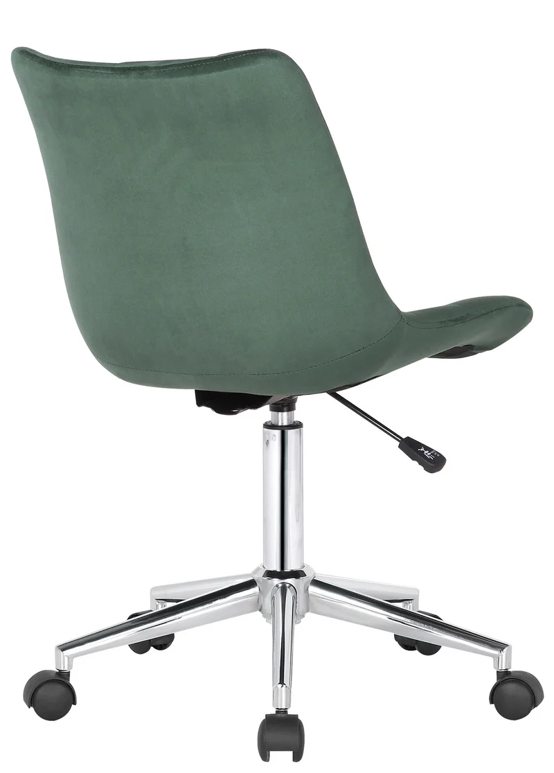 Chaise de bureau en velours vert sur roulettes design moderne hauteur réglable BUR10597