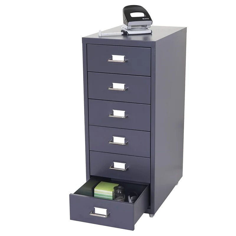 Caisson à tiroirs en acier 69x28x41cm 6 tiroirs gris foncé 04_0004354