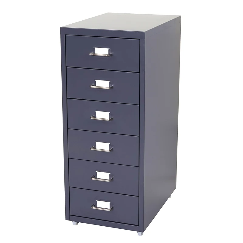 Caisson à tiroirs en acier 69x28x41cm 6 tiroirs gris foncé 04_0004354