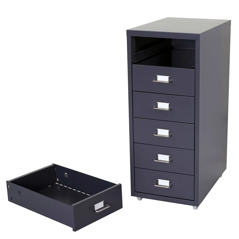Caisson à tiroirs en acier 69x28x41cm 6 tiroirs gris foncé 04_0004354