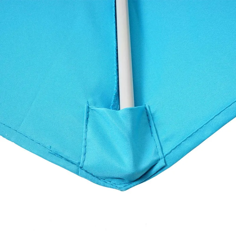 Demi parasol semi-circulaire balcon terrasse UV 50+ polyester/aluminium 3kg avec une portée de 300 cm turquoise sans support 04_0003903
