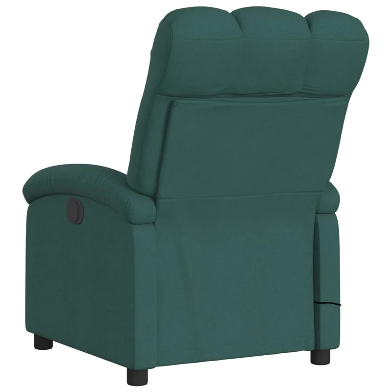 Fauteuil de relaxation TV fonction massage inclinable électrique en tissu vert foncé DEC027276