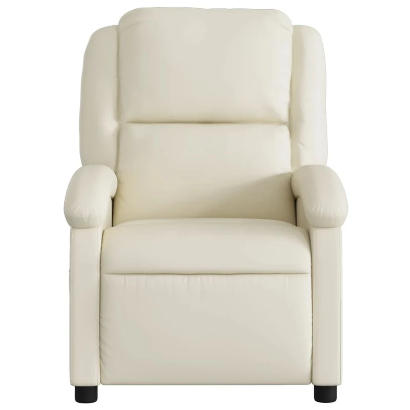 Fauteuil de relaxation TV fonction massage inclinable électrique en PVC crème DEC027150