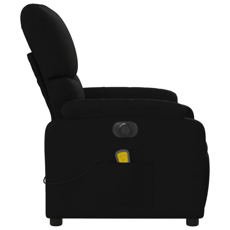 Fauteuil de relaxation TV fonction massage inclinable électrique 6 points de massage en tissu noir DEC027228