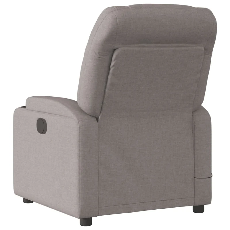 Fauteuil de relaxation TV fonction massage inclinable 6 points de massage en tissu taupe DEC027112