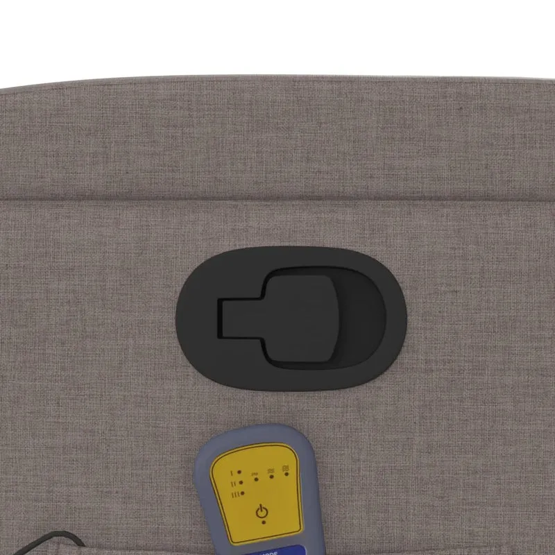 Fauteuil de relaxation TV fonction massage inclinable 6 points de massage en tissu taupe DEC027112