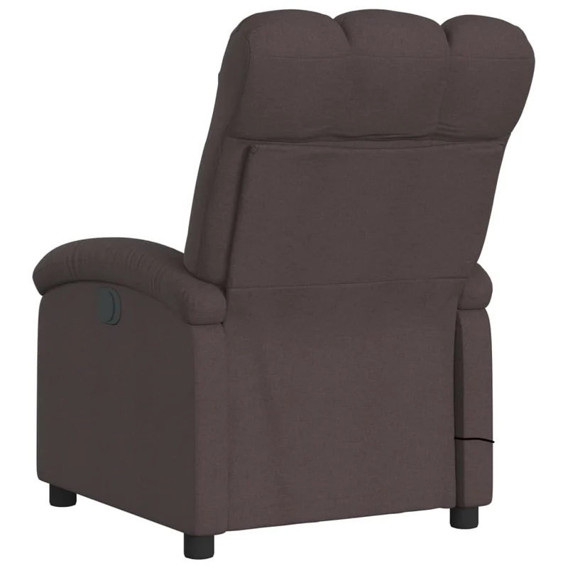 Fauteuil de relaxation TV fonction massage inclinable électrique 6 points de massage en tissu marron foncé DEC027189