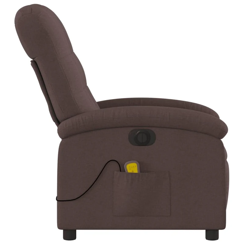 Fauteuil de relaxation TV fonction massage inclinable électrique 6 points de massage en tissu marron foncé DEC027189