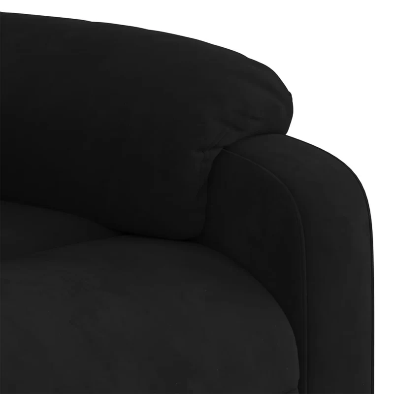 Fauteuil de relaxation TV fonction massage inclinable 6 points de massage en velours noir DEC027073