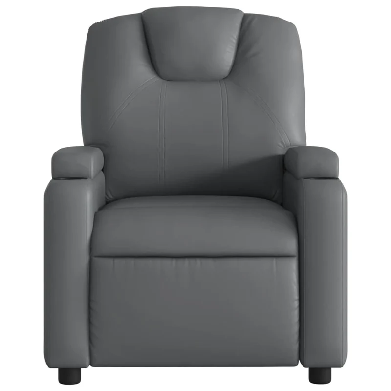 Fauteuil de relaxation TV fonction massage inclinable électrique 6 points de massage en PVC gris DEC027176