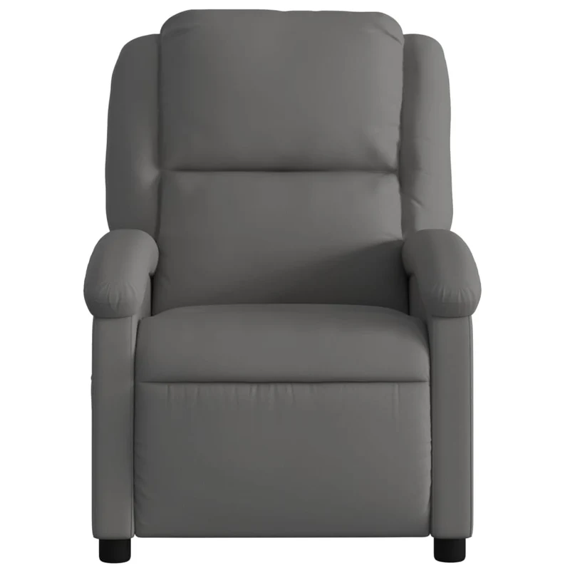 Fauteuil de relaxation TV fonction massage inclinable électrique 6 points de massage en cuir véritable gris DEC027170