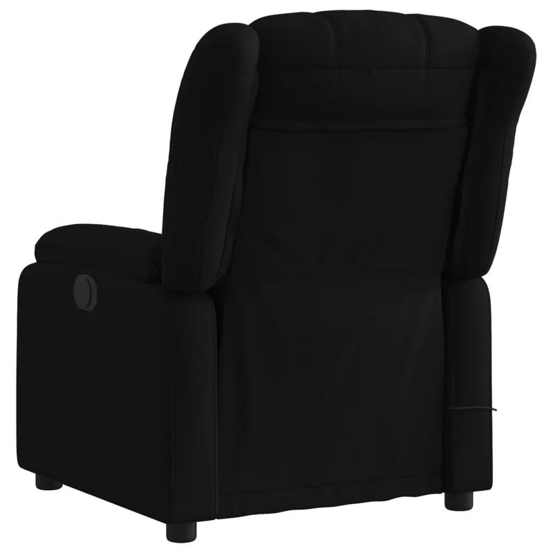 Fauteuil de relaxation TV fonction massage inclinable 6 points de massage en tissu noir DEC027057