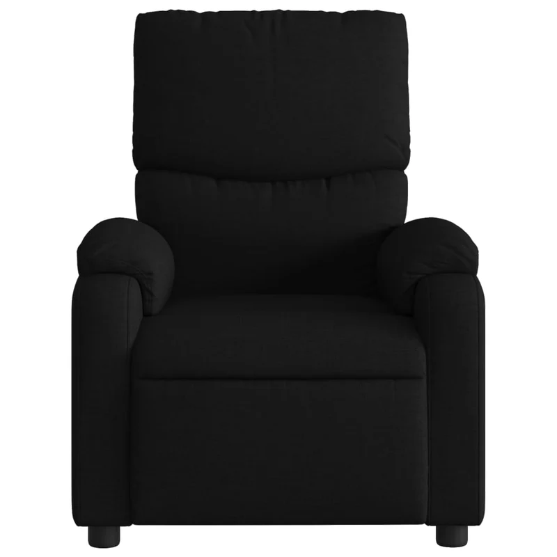Fauteuil de relaxation TV fonction massage inclinable 6 points de massage en tissu noir DEC027046