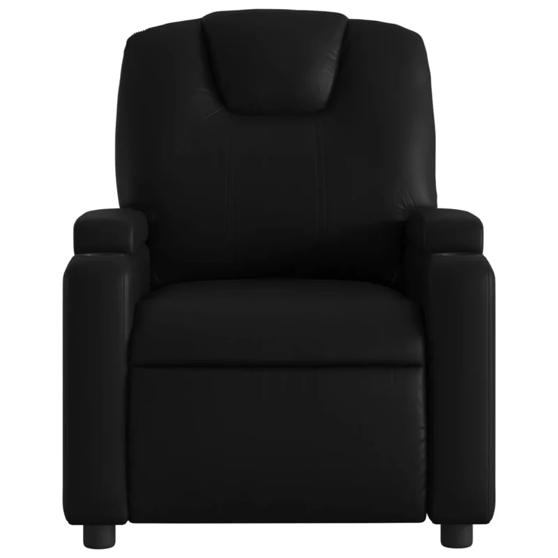 Fauteuil de relaxation TV fonction massage inclinable électrique 6 points de massage en PVC noir DEC027218