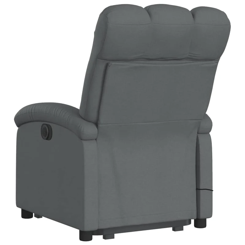 Fauteuil de relaxation TV fonction massage inclinable et levage électrique en tissu gris foncé DEC026950