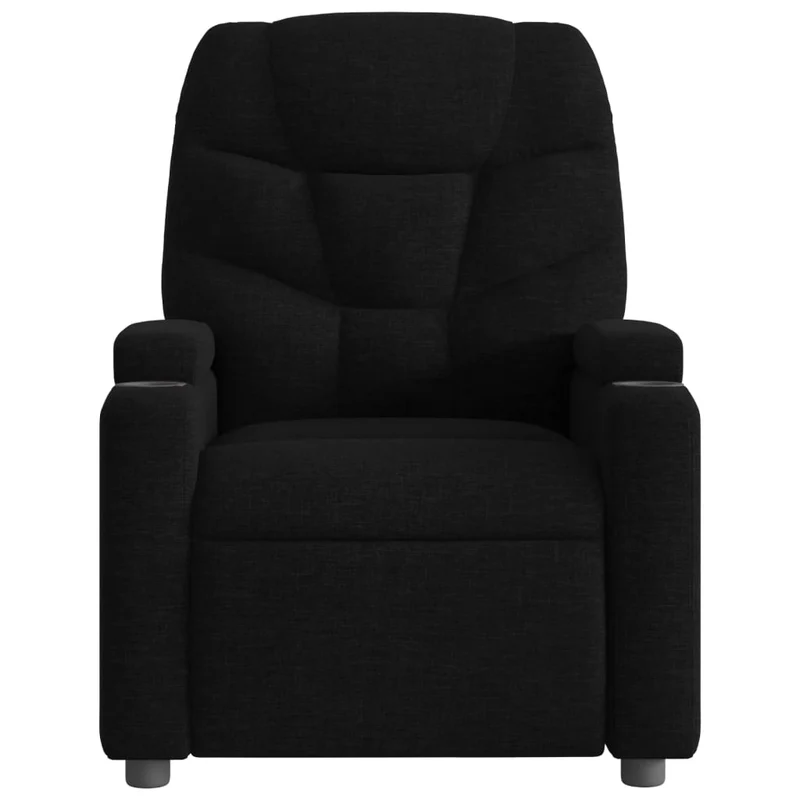 Fauteuil de relaxation TV fonction massage inclinable 6 points de massage en tissu noir DEC027045