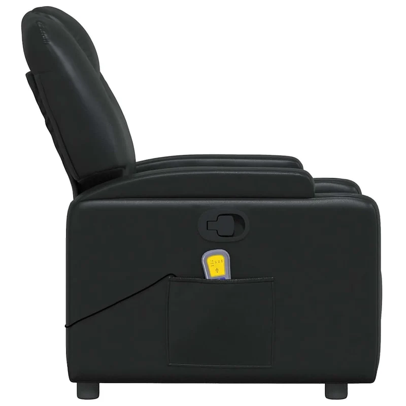 Fauteuil de relaxation TV fonction massage inclinable 6 points de massage en PVC noir DEC027041