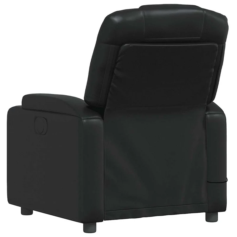 Fauteuil de relaxation TV fonction massage inclinable 6 points de massage en PVC noir DEC027041