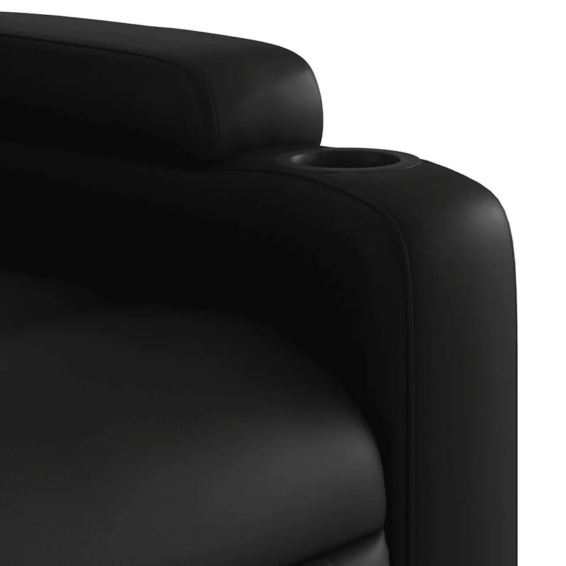 Fauteuil de relaxation TV fonction massage inclinable 6 points de massage en PVC noir DEC027041