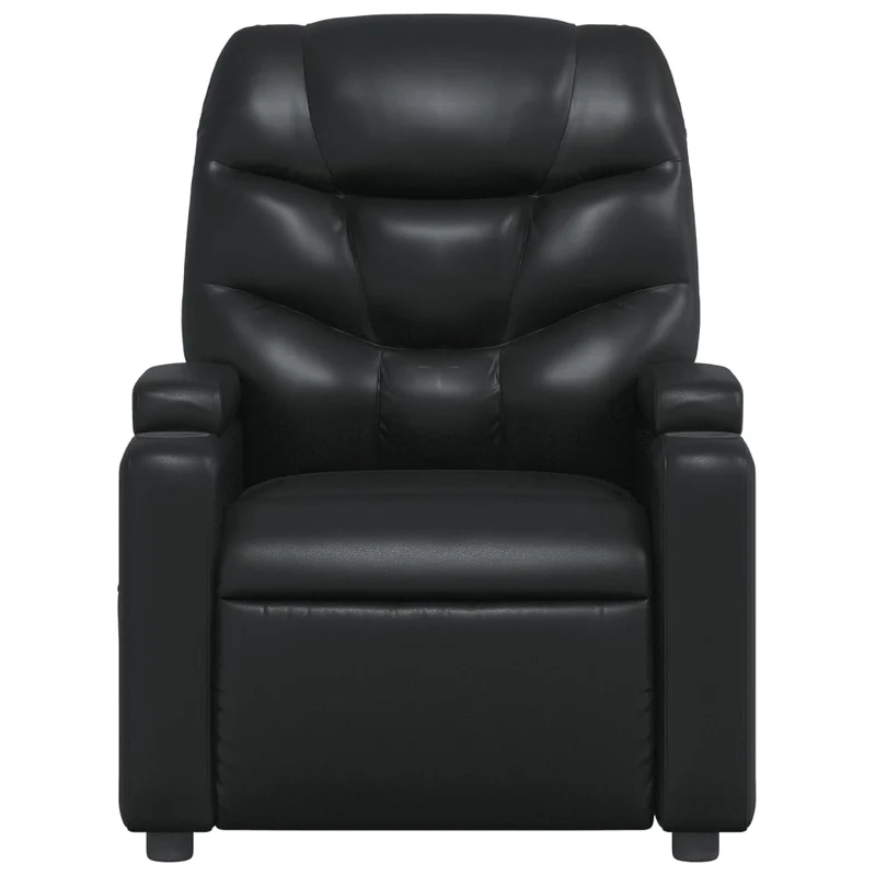 Fauteuil de relaxation TV fonction massage inclinable 6 points de massage en PVC noir DEC027036