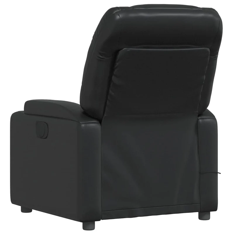 Fauteuil de relaxation TV fonction massage inclinable 6 points de massage en PVC noir DEC027036