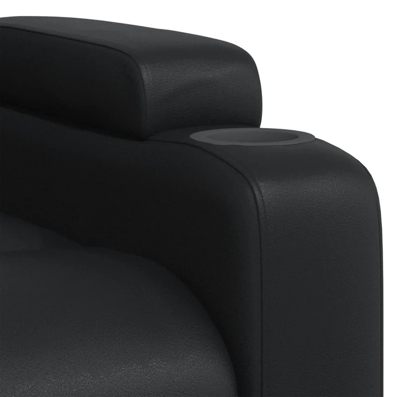 Fauteuil de relaxation TV fonction massage inclinable 6 points de massage en PVC noir DEC027036