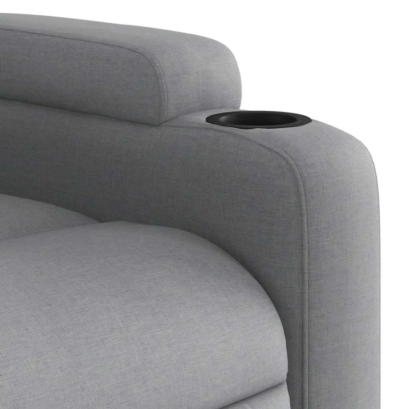 Fauteuil de relaxation TV fonction massage 6 points de massage inclinable en tissu gris clair DEC026903