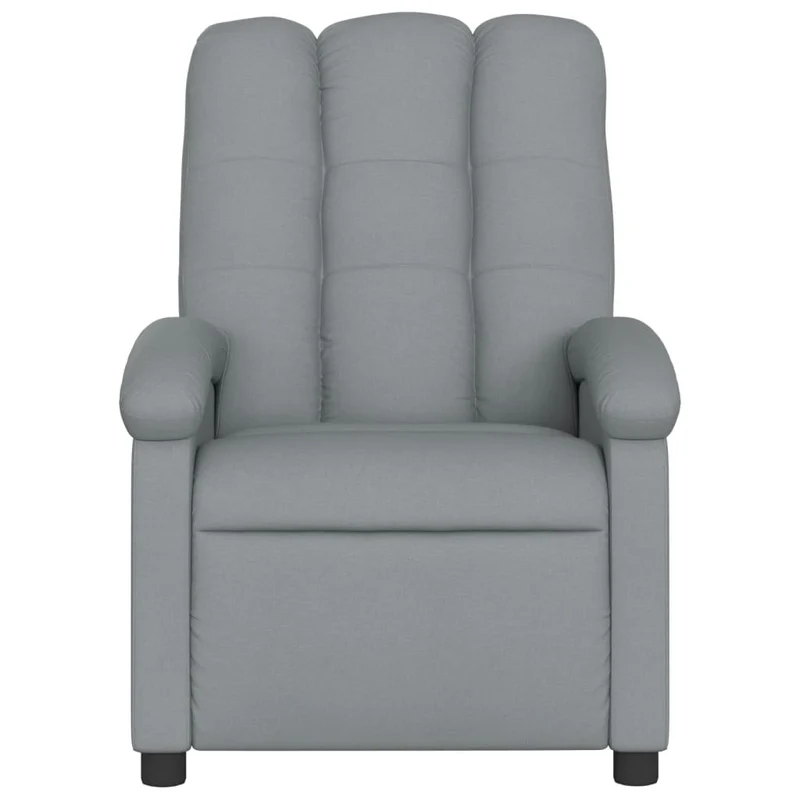 Fauteuil de relaxation TV fonction massage 6 points de massage inclinable en tissu gris clair DEC026907
