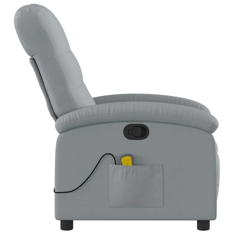 Fauteuil de relaxation TV fonction massage 6 points de massage inclinable en tissu gris clair DEC026907