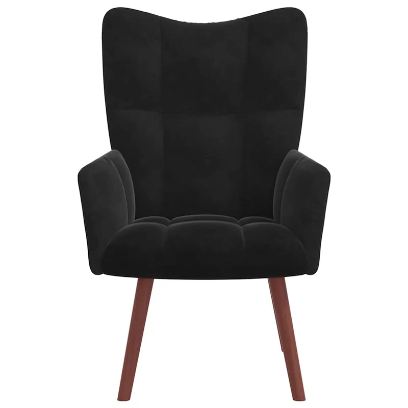 Fauteuil lounge chaise de canapé design moderne en velours noir DEC026743