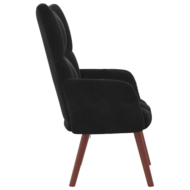 Fauteuil lounge chaise de canapé design moderne en velours noir DEC026743