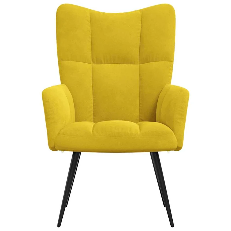 Fauteuil lounge chaise de canapé design moderne en velours jaune moutarde DEC026713