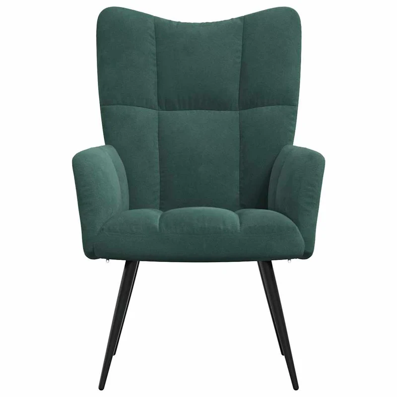 Fauteuil lounge chaise de canapé design moderne en velours vert foncé coutures décoratives DEC026783