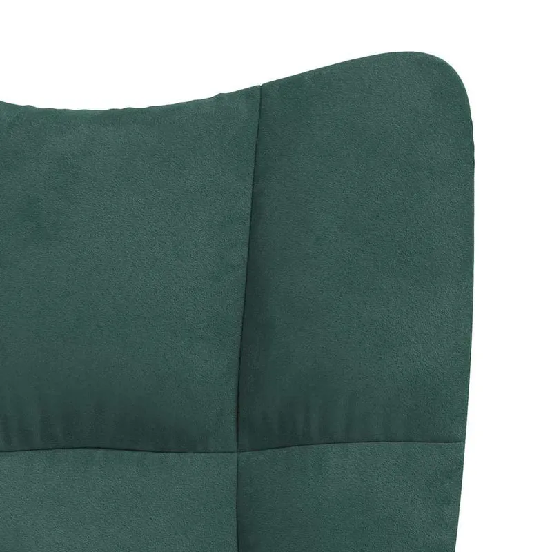 Fauteuil lounge chaise de canapé design moderne en velours vert foncé coutures décoratives DEC026783