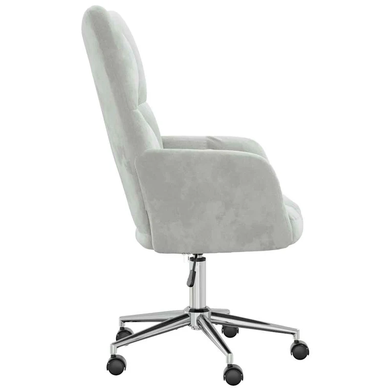Fauteuil lounge chaise de canapé sur roulettes design moderne hauteur réglable en velours gris clair DEC026676