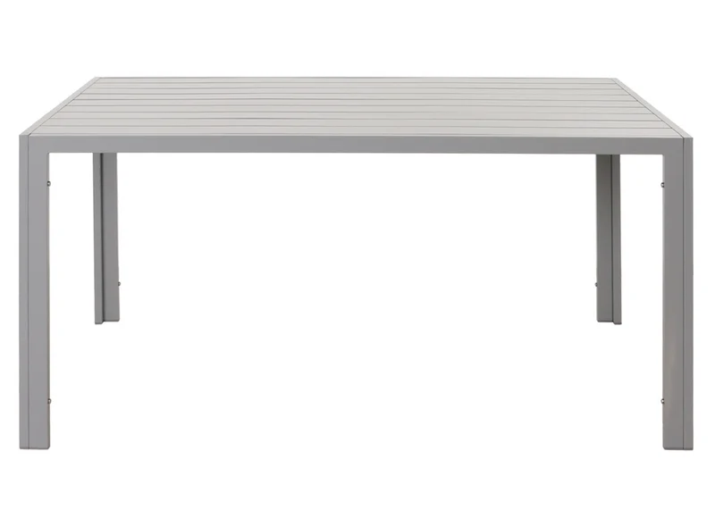 Table de jardin balcon 140 x 80 cm en aluminium gris clair 04_0008554
