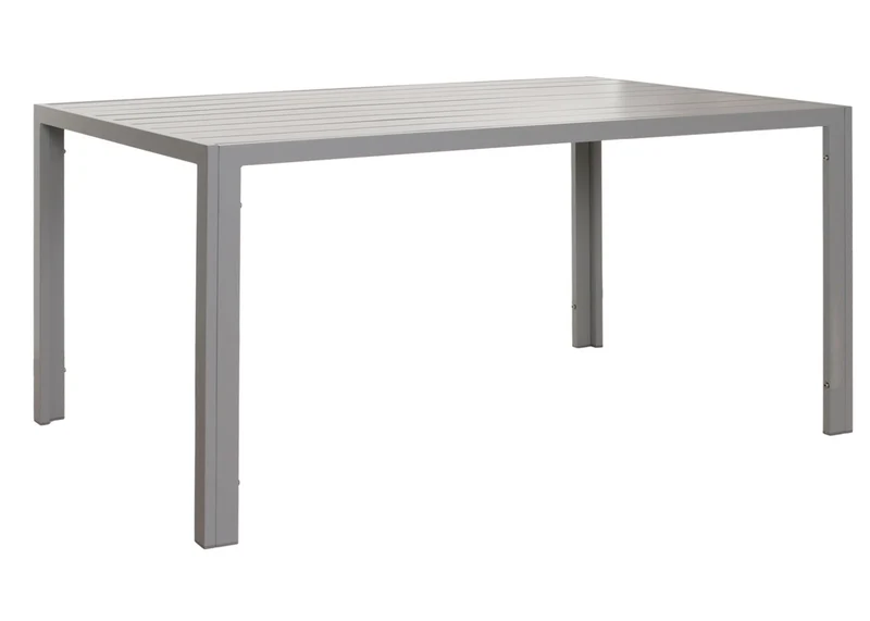 Table de jardin balcon 140 x 80 cm en aluminium gris clair 04_0008554
