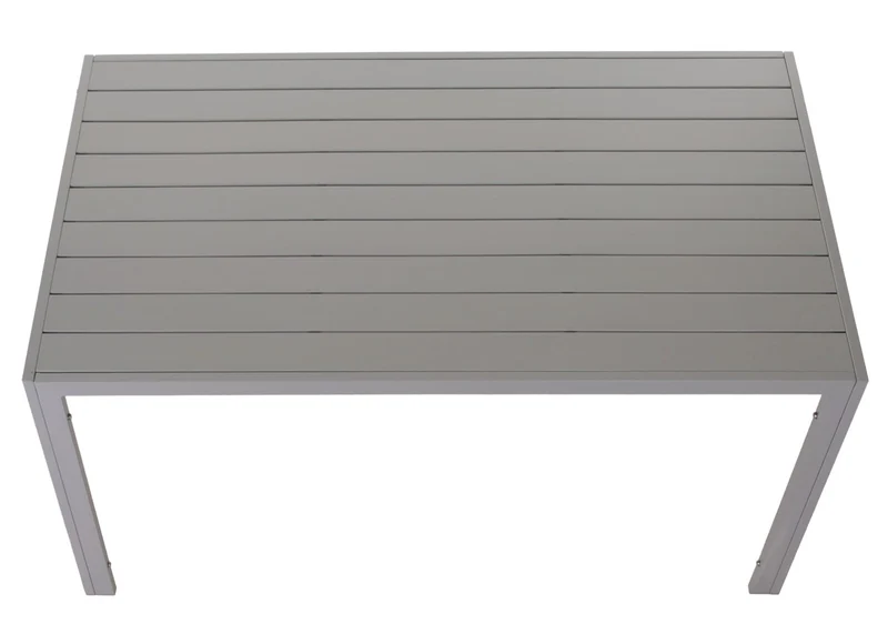 Table de jardin balcon 140 x 80 cm en aluminium gris clair 04_0008554