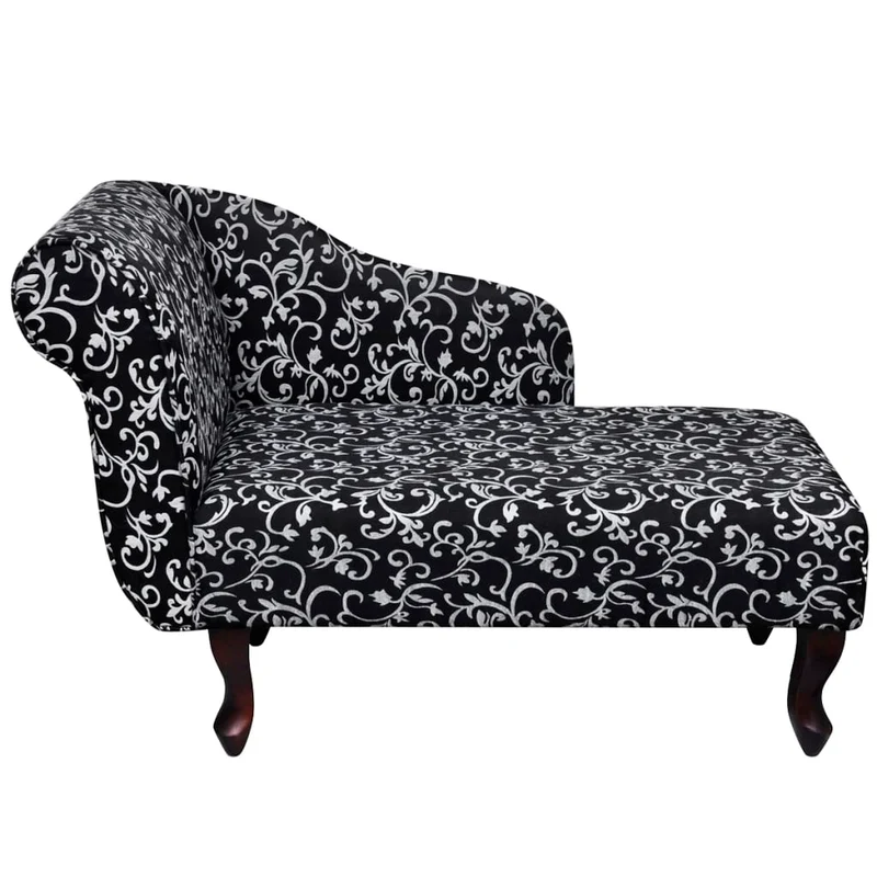 Méridienne chaise longue pour intérieur en tissu noir et blanc DEC026203