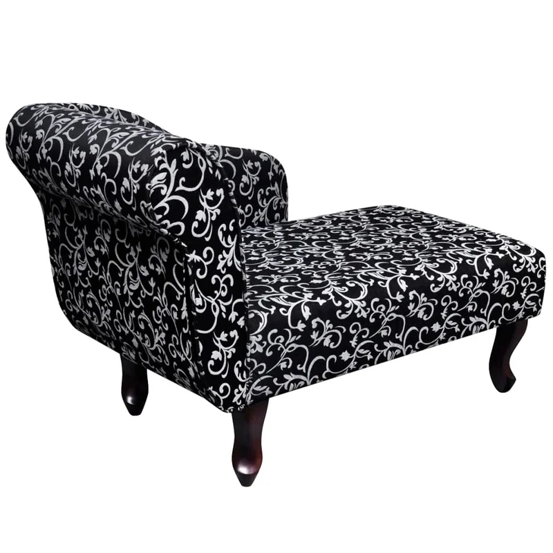 Méridienne chaise longue pour intérieur en tissu noir et blanc DEC026203