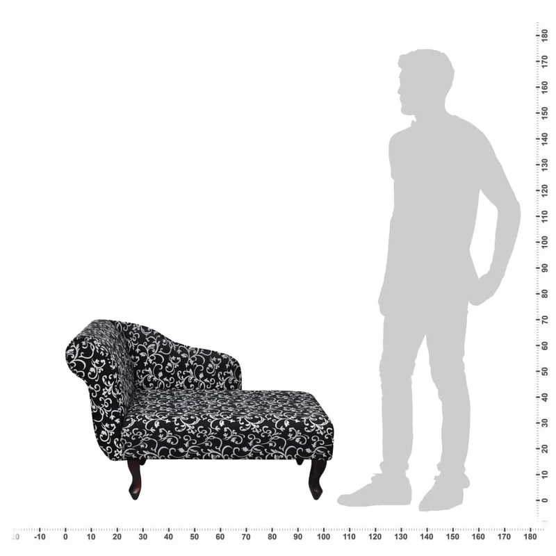 Méridienne chaise longue pour intérieur en tissu noir et blanc DEC026203